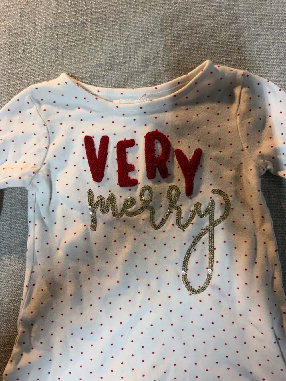 Mudpie Very Merry Polka Dot Long Sleeve Top Medium (24M-2T/3T)